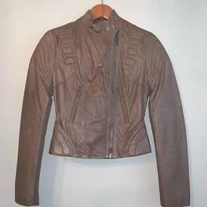 BCBG maxazria brown (XXS) leather jacket